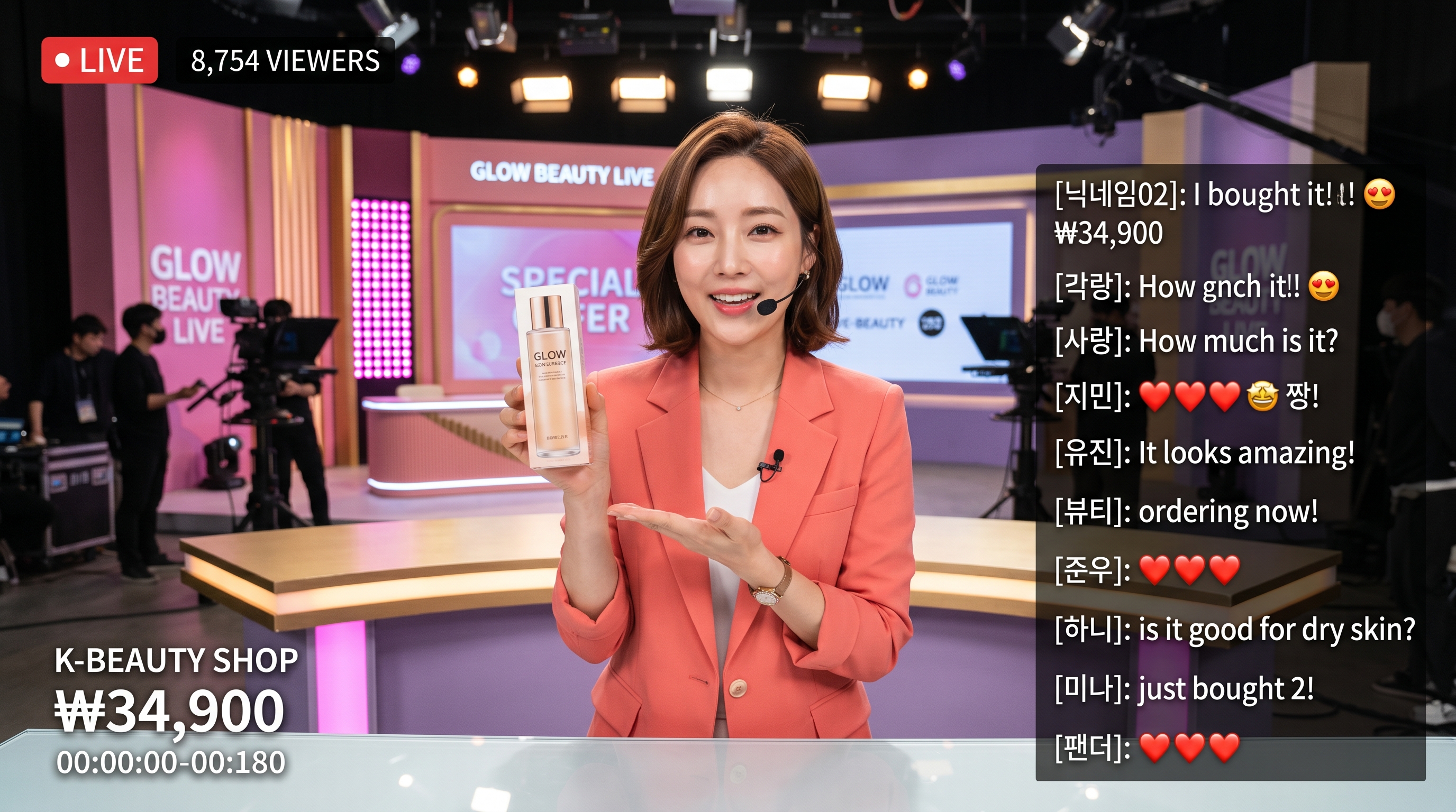 라이브 방송 쇼호스트 결제 화면